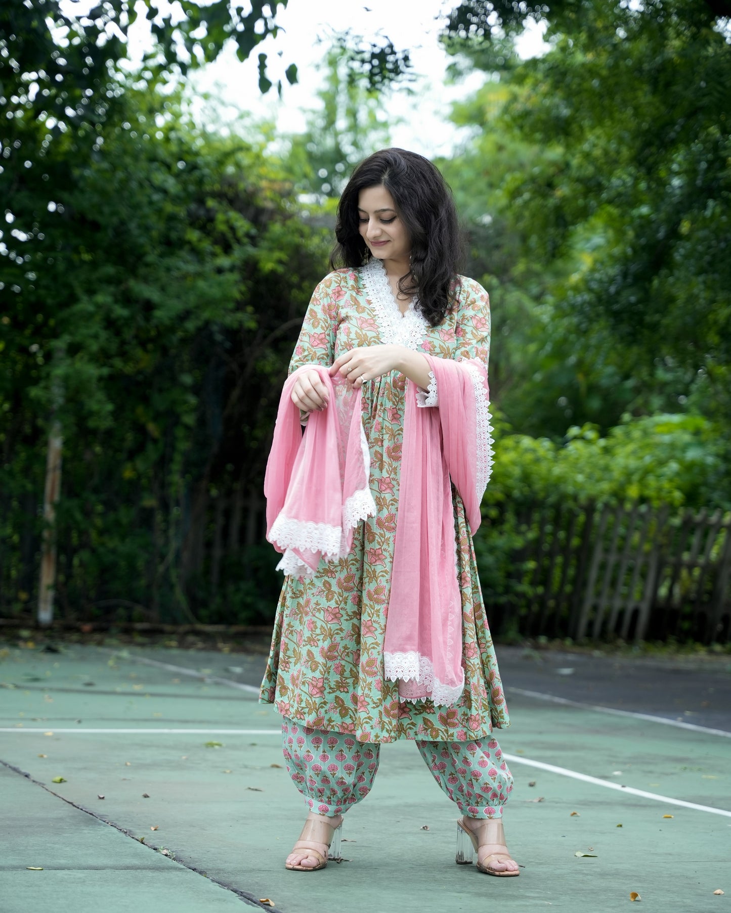 दिशा’s Alia Cut Sanganeri Print Set
