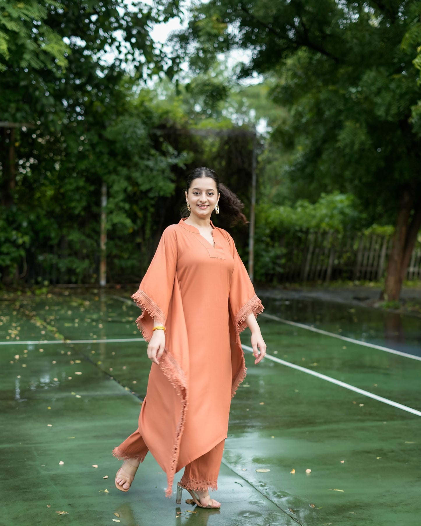 दिशा’s Sienna Brown Kaftan Set
