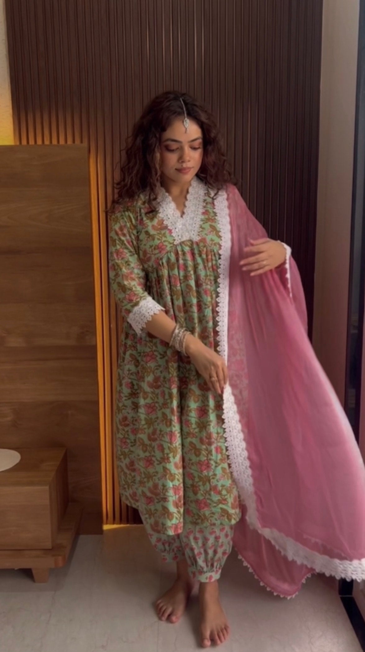 दिशा’s Alia Cut Sanganeri Print Set