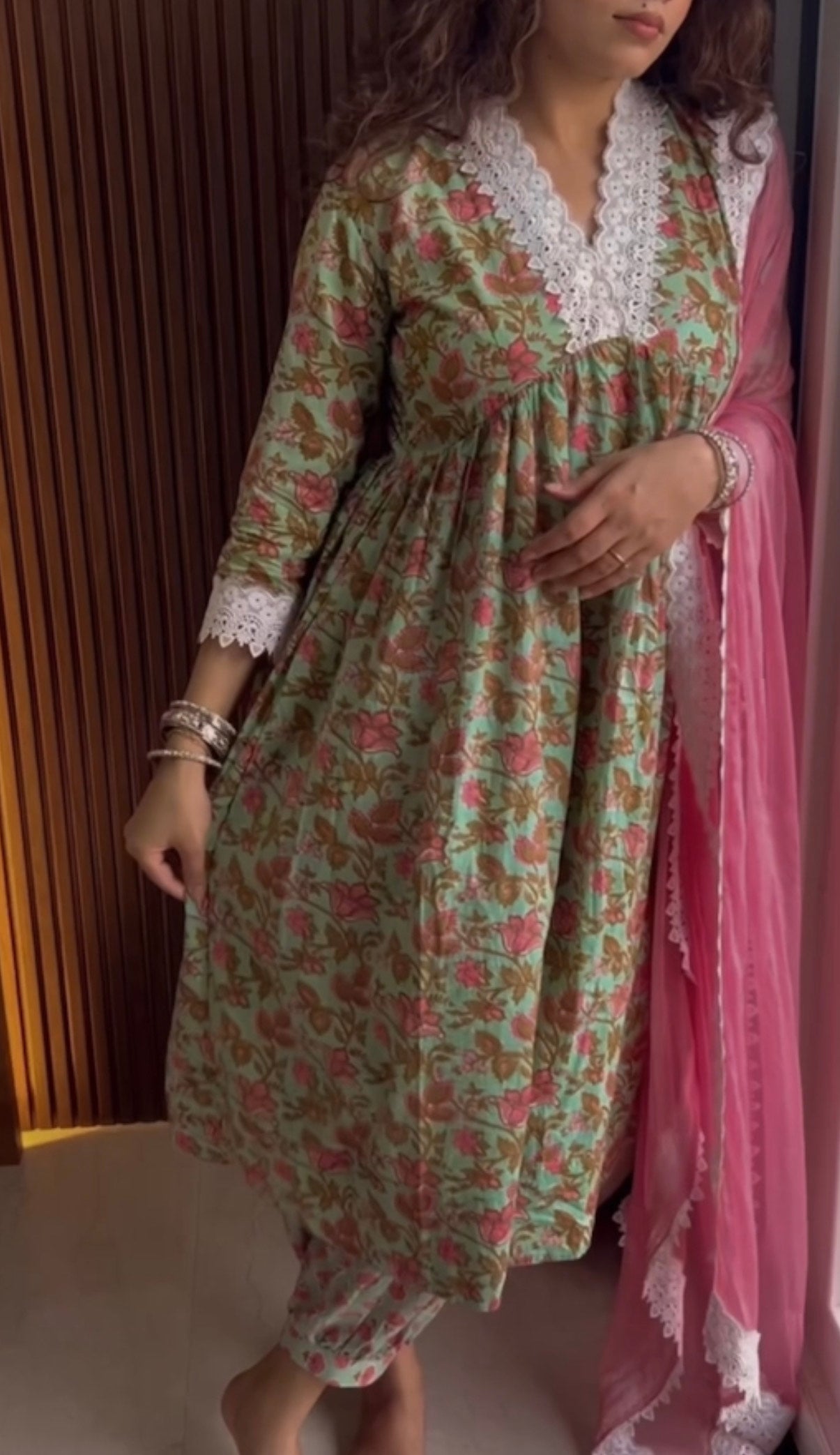 दिशा’s Alia Cut Sanganeri Print Set
