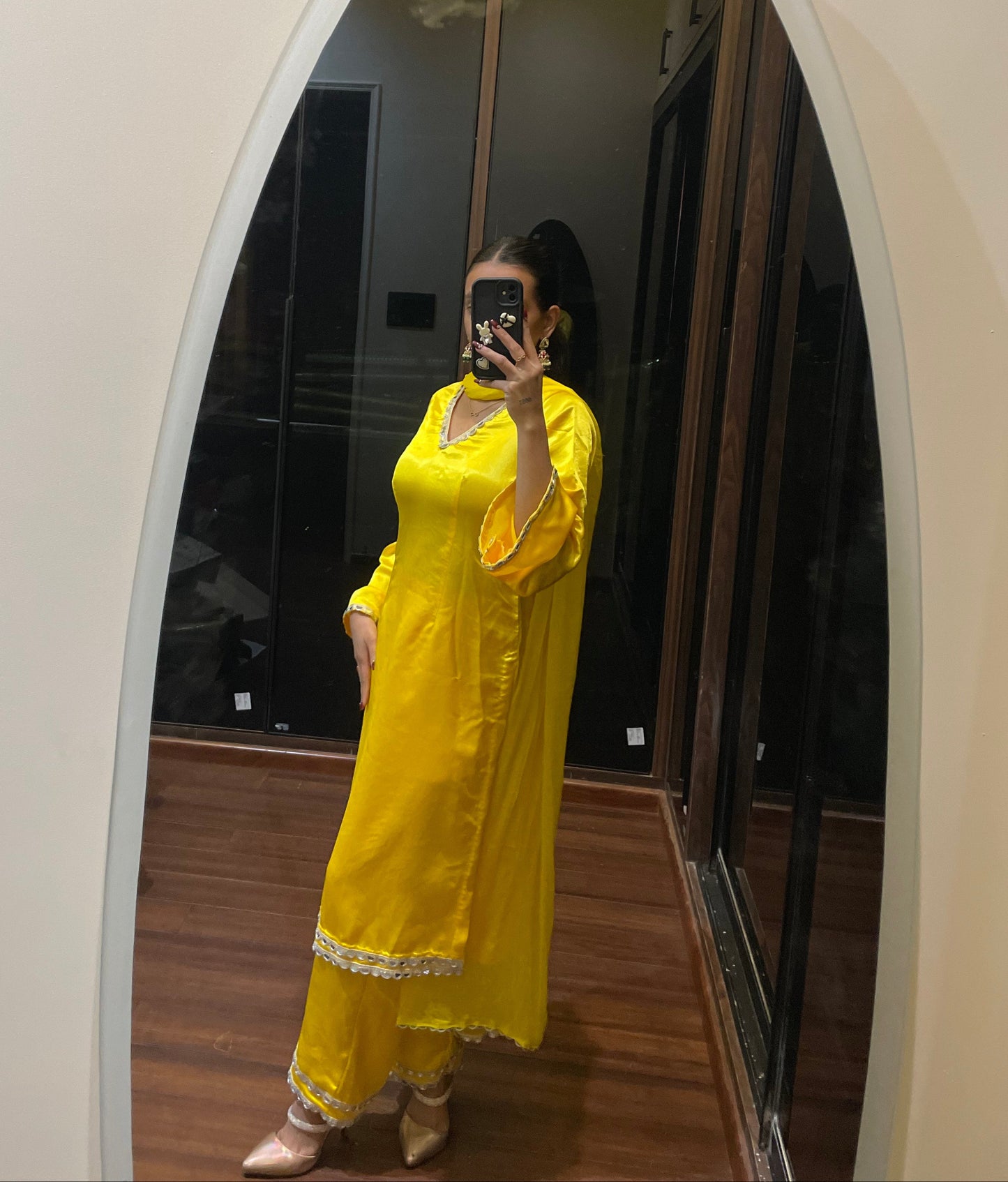 दिशा's A-line Yellow Kurta set