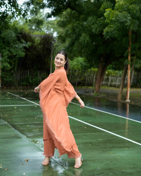 दिशा’s Sienna Brown Kaftan Set
