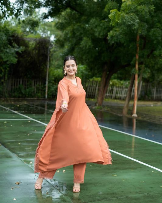 दिशा’s Sienna Brown Kaftan Set