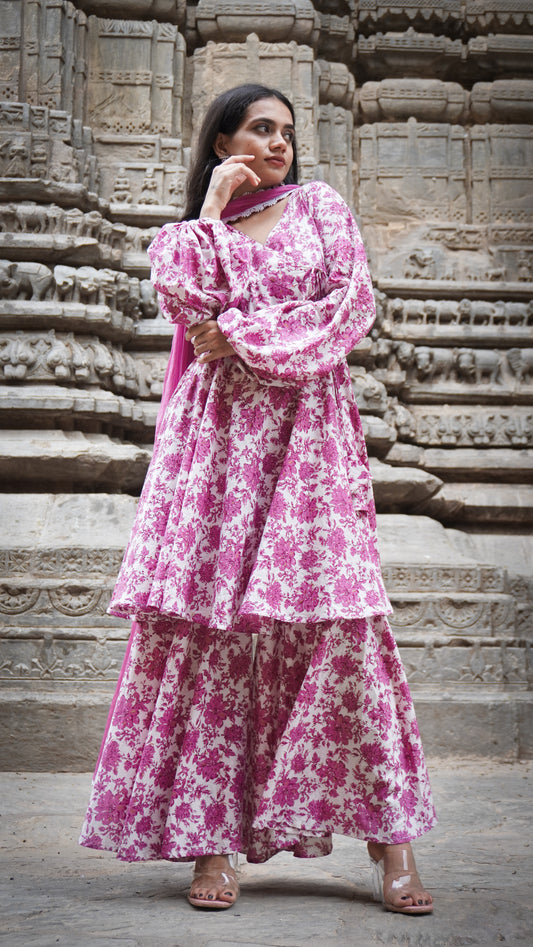 दिशा’s Floral Dream Print Sharara set