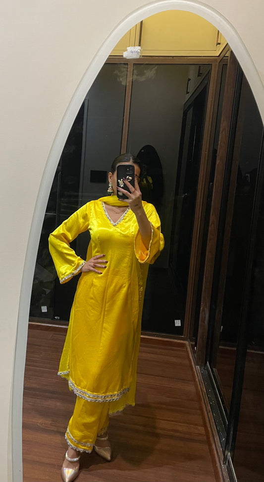 दिशा's A-line Yellow Kurta set