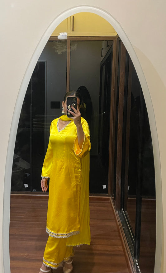 दिशा's A-line Yellow Kurta set